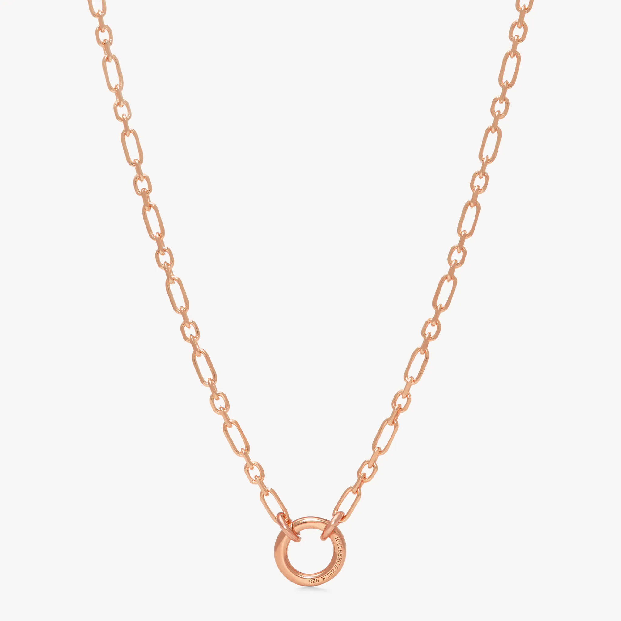 Figaro Charm Chain Necklace — Rose Gold