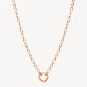 Figaro Charm Chain Necklace — Rose Gold