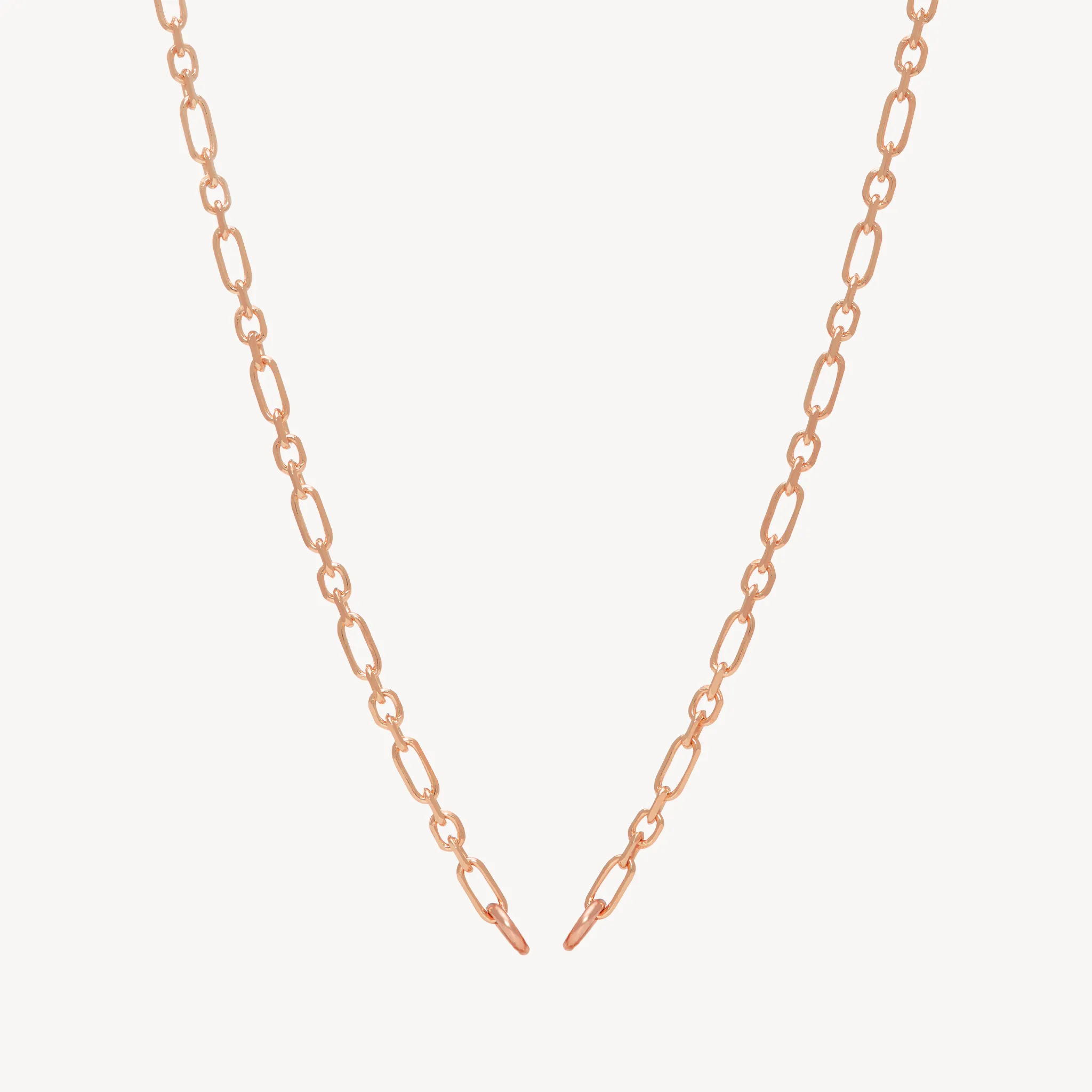 Figaro Charm Chain Necklace — Rose Gold