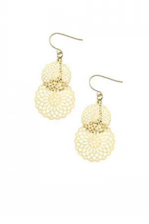 Gold Double Kaleidoscope Earrings