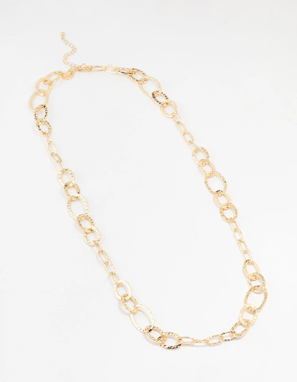 Gold Link Station Long Necklace