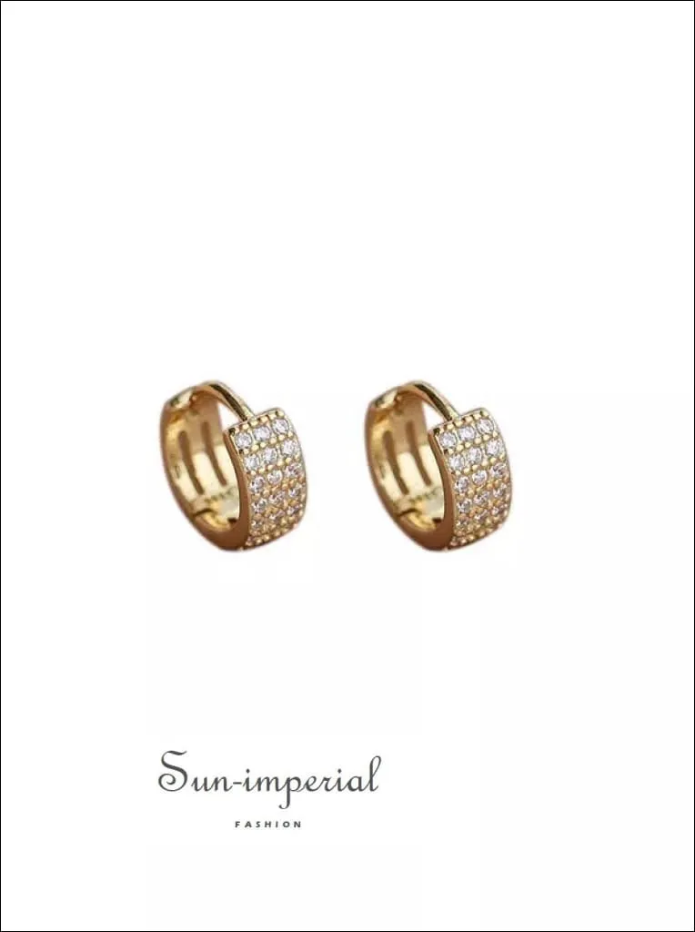 Gold Plated Shiny Mini Hoop Earrings