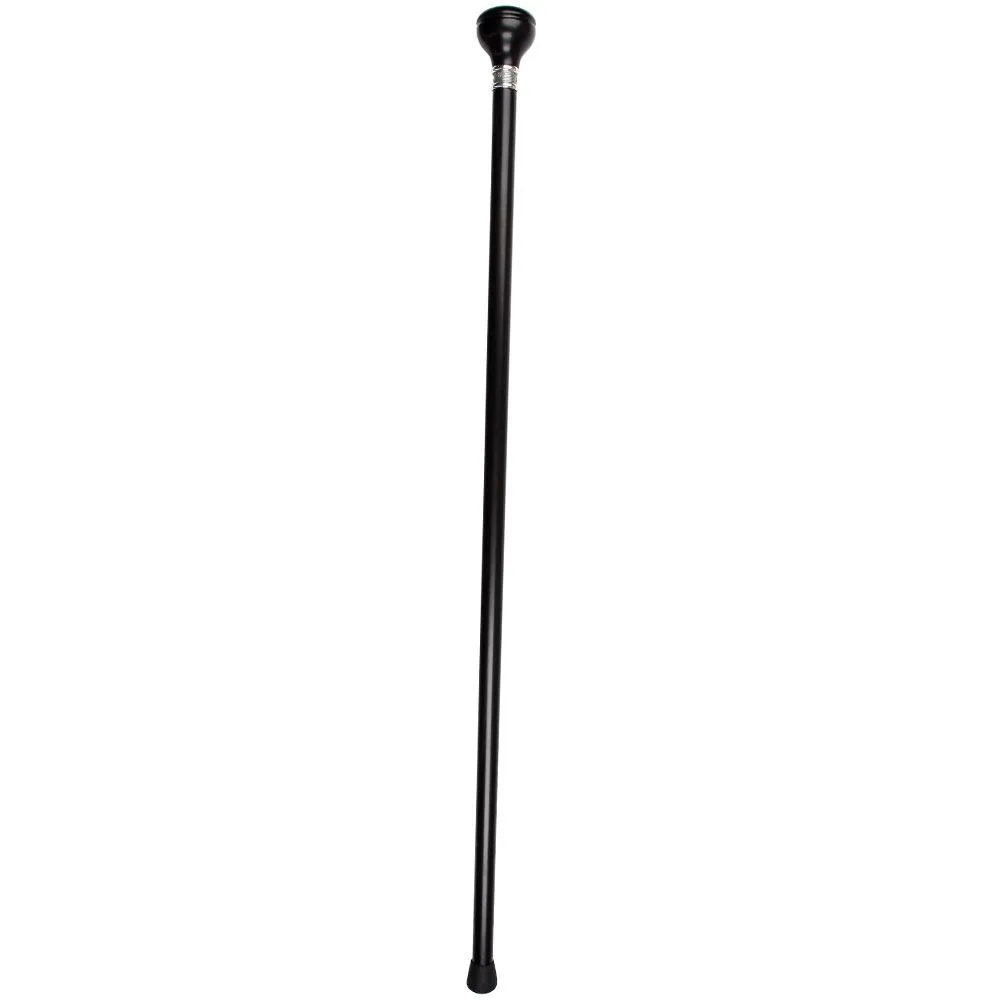 Good Bye Tension Hello Pension Knob Walking Stick w/ Black Beechwood Shaft & Pewter Collar