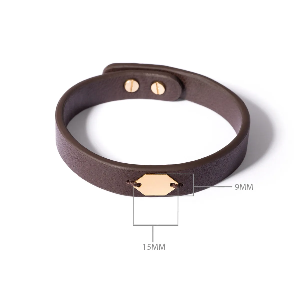 Hexagon Leather Bracelet