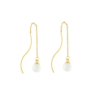 Joy Waterproof Chain Pearl Earring 18K Gold Plating