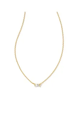 Juliette Pendant Necklace Gold White Crystal