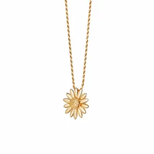 Large English Daisy Necklace 18ct Gold Plate