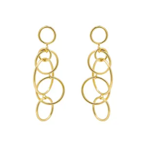 Long Interlinked Earrings Gold