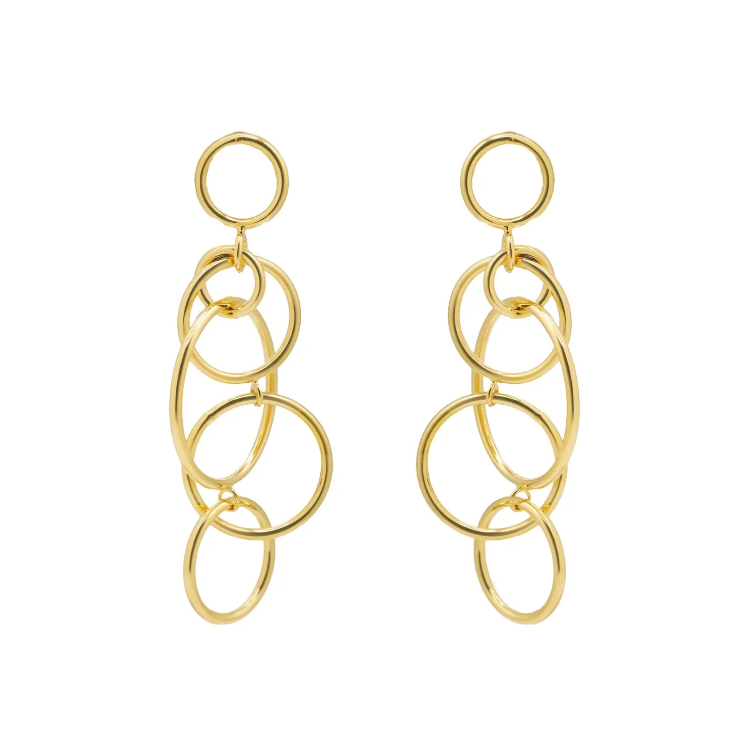 Long Interlinked Earrings Gold