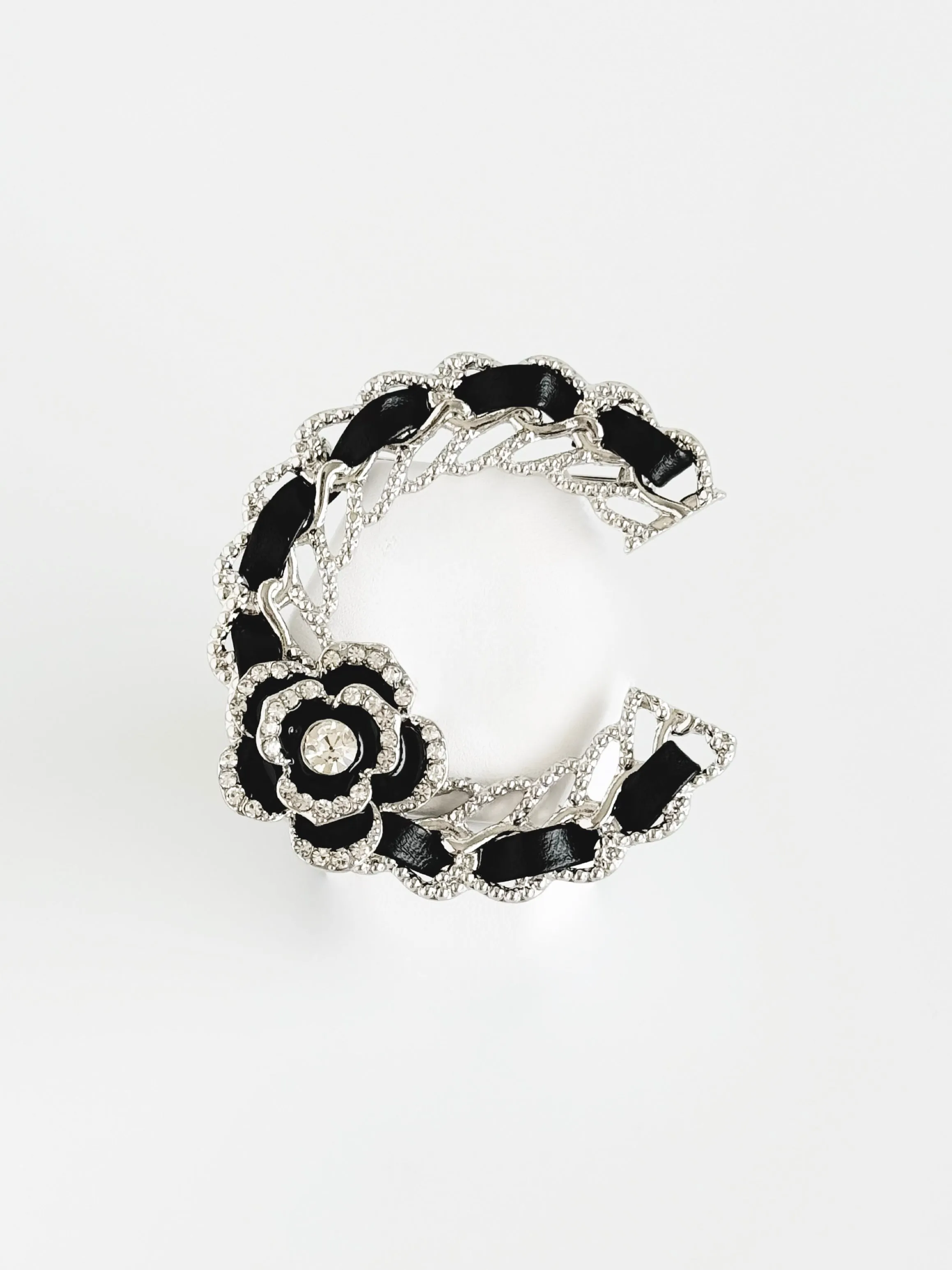 Luxe Noir Floral Brooch