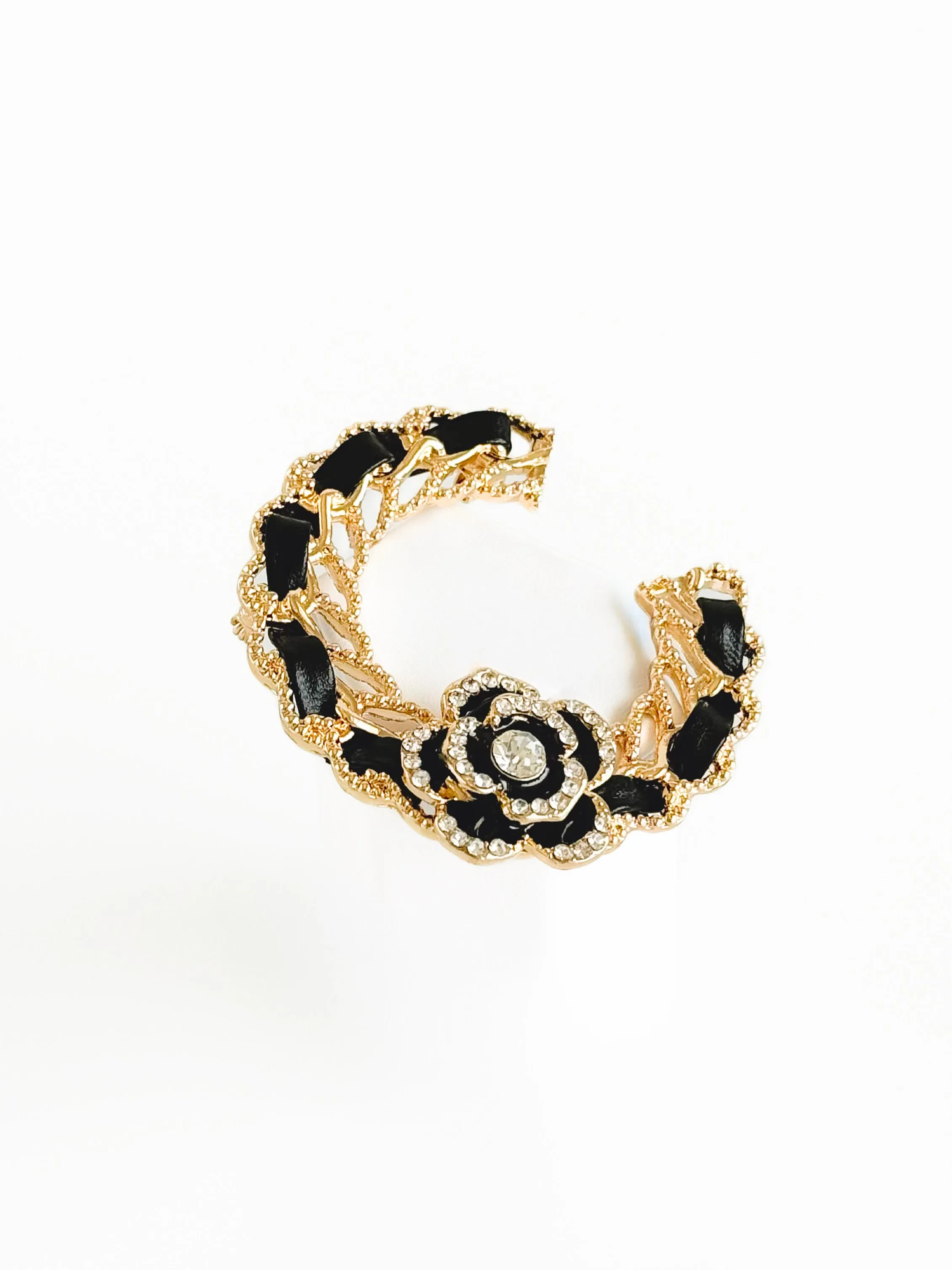 Luxe Noir Floral Brooch