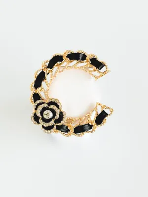 Luxe Noir Floral Brooch