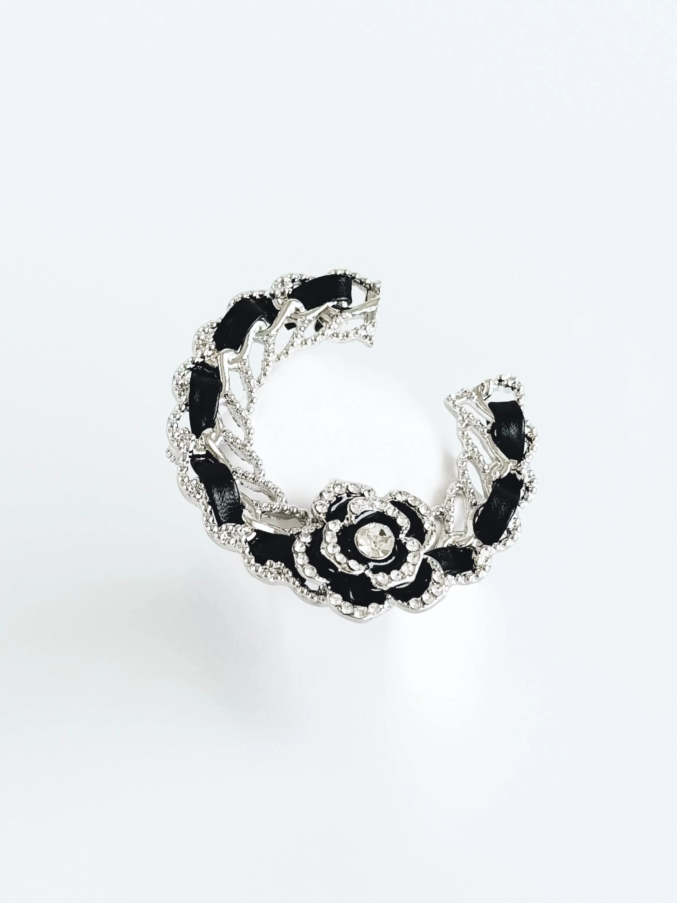 Luxe Noir Floral Brooch