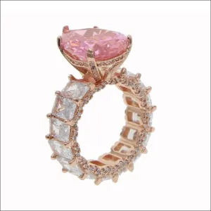 Luxury Iced Bling Water Drop Pinky Baguette Ring for Sophisticated Style