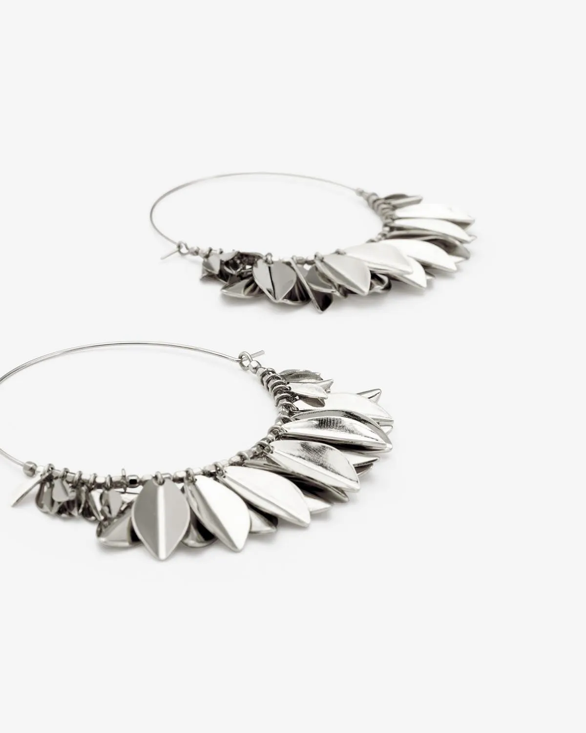 Metal Shiny Leaf Earrings