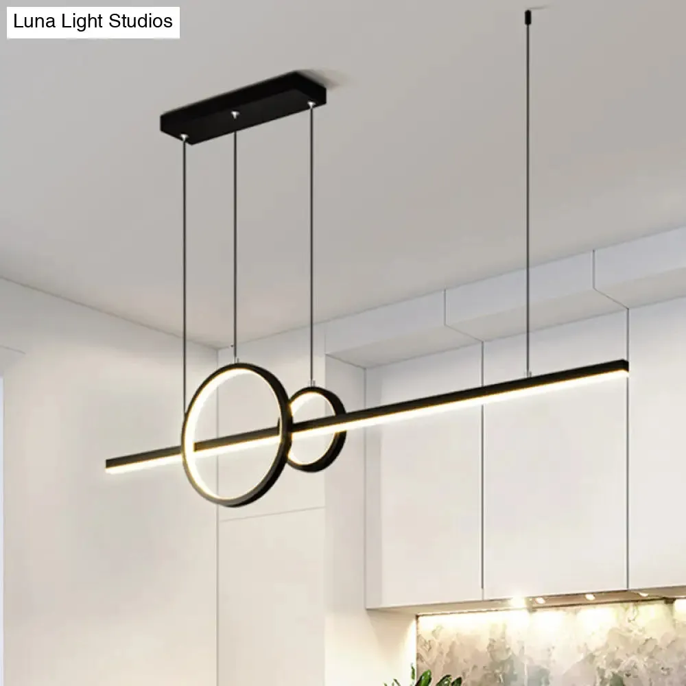 Modern Black/Gold Metallic LED Multi-Pendant Chandelier with Warm/White Light