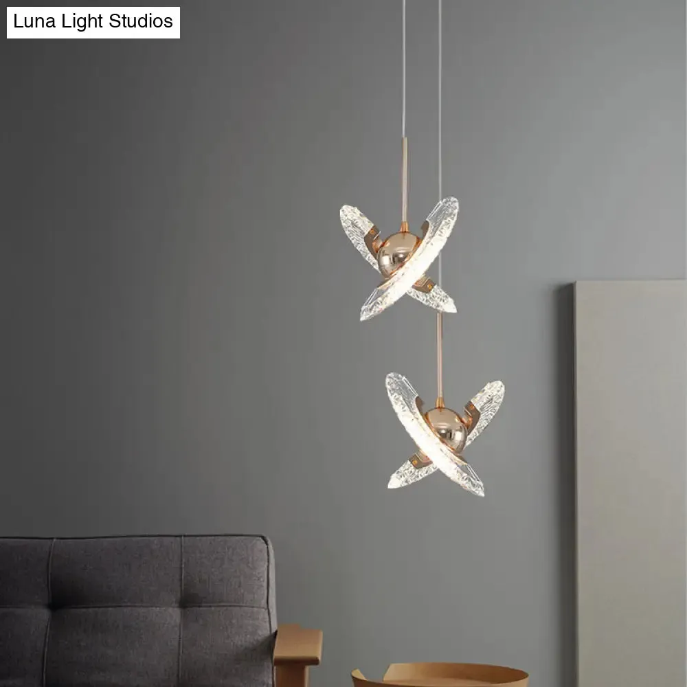 Modern Minimalist Gold Pendant Lamp with Crystal Accent - Small Round Design for Living Room