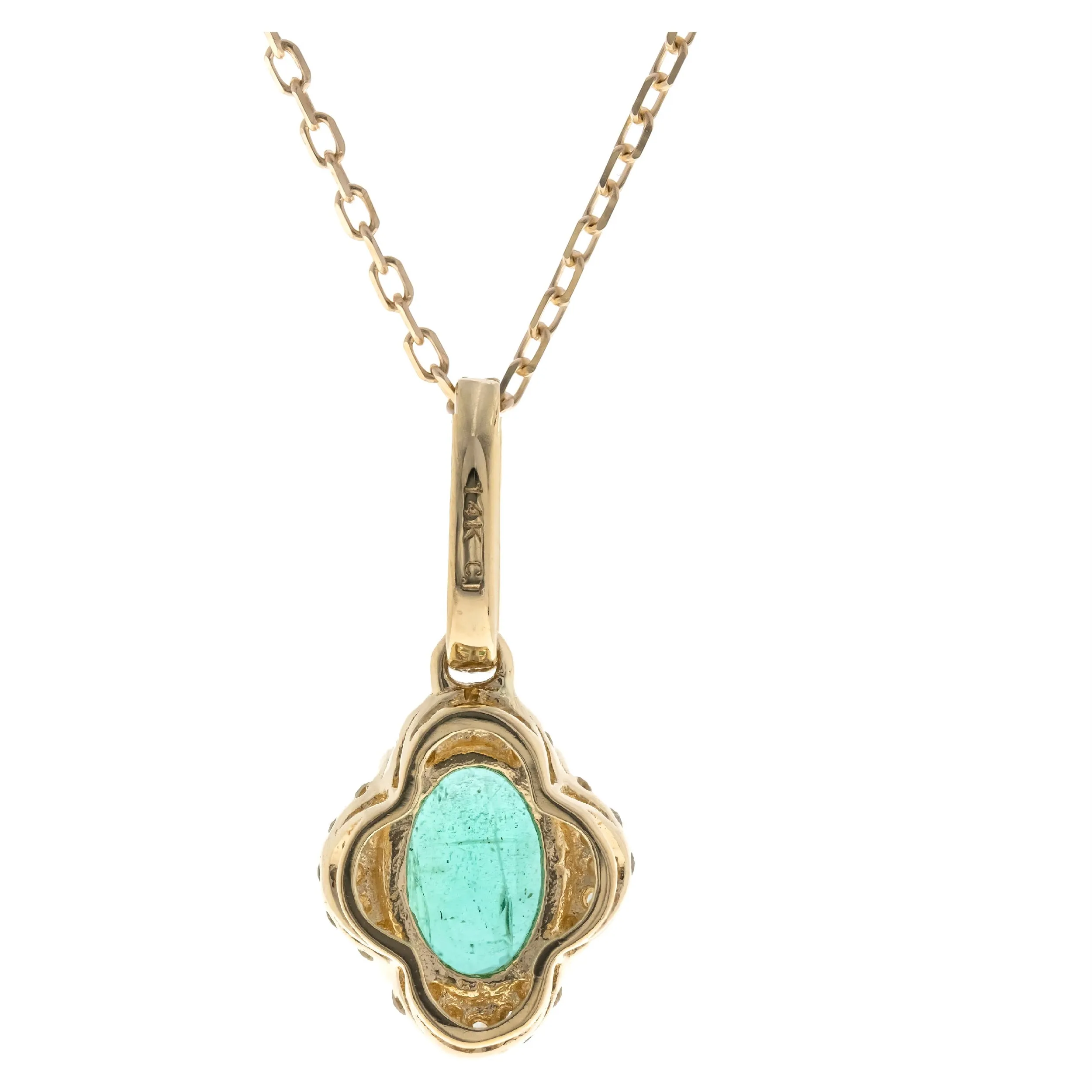 Molly 14K Yellow Gold Oval-Cut Natural Zambian Emerald Pendant