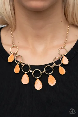 Necklaces Golden Glimmer - Orange N2299