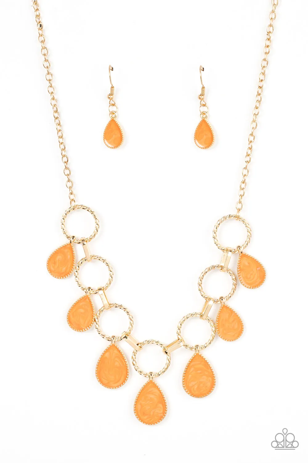 Necklaces Golden Glimmer - Orange N2299