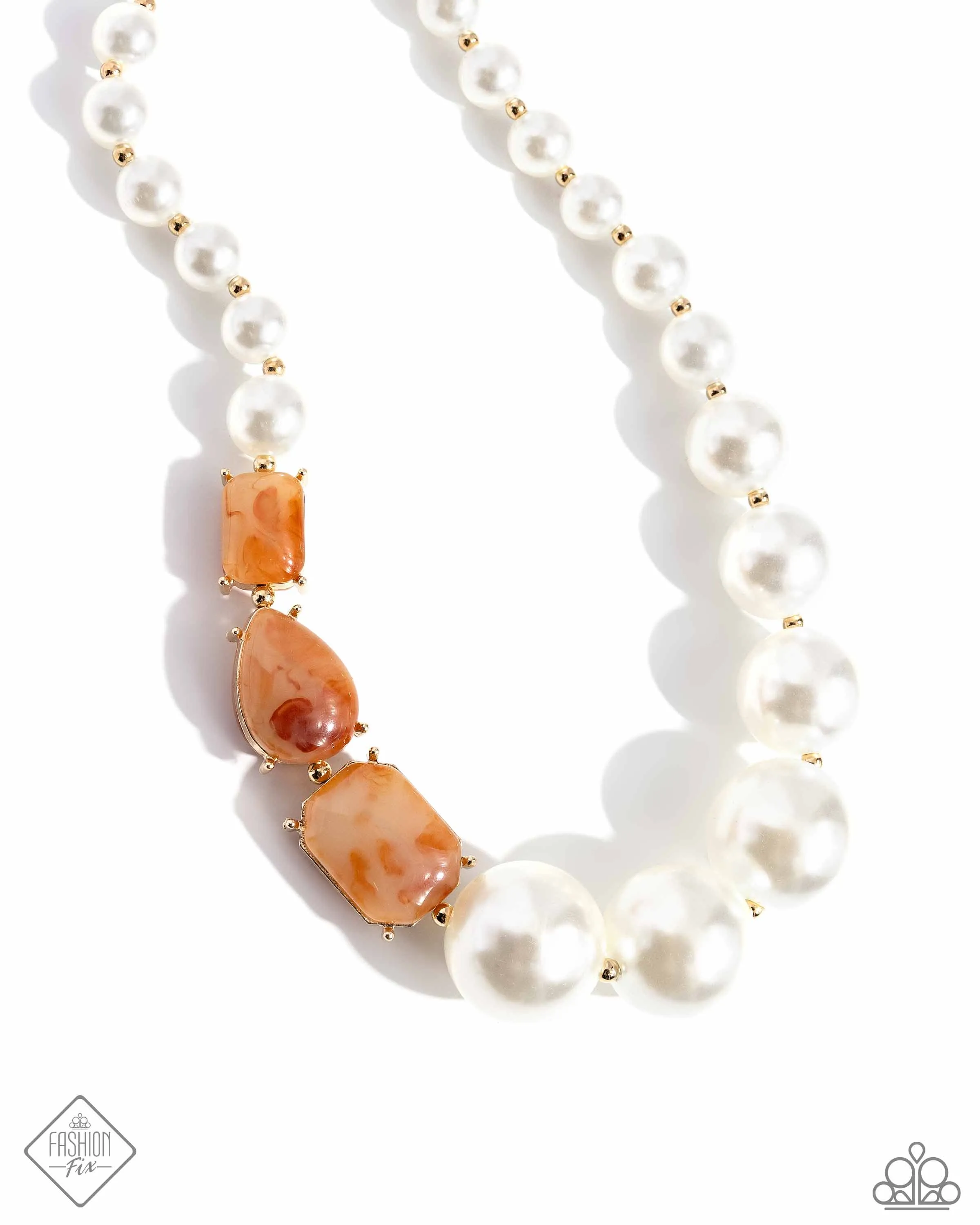 Necklaces Marbled Moment - Orange N2321