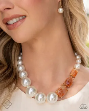 Necklaces Marbled Moment - Orange N2321