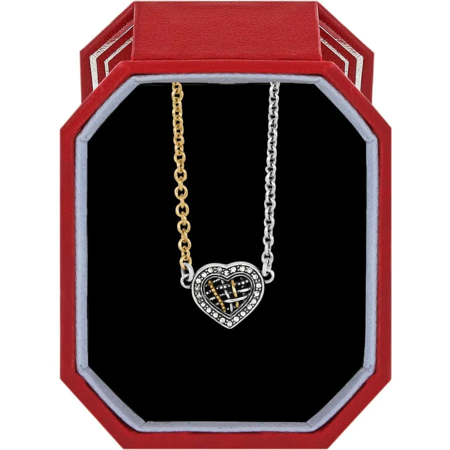 Neptune's Rings Woven Petite Heart Necklace Gift Box