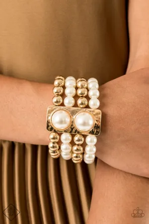 Paparazzi Bracelet ~ WEALTH-Conscious -Fashion Fix Oct2020 - Gold