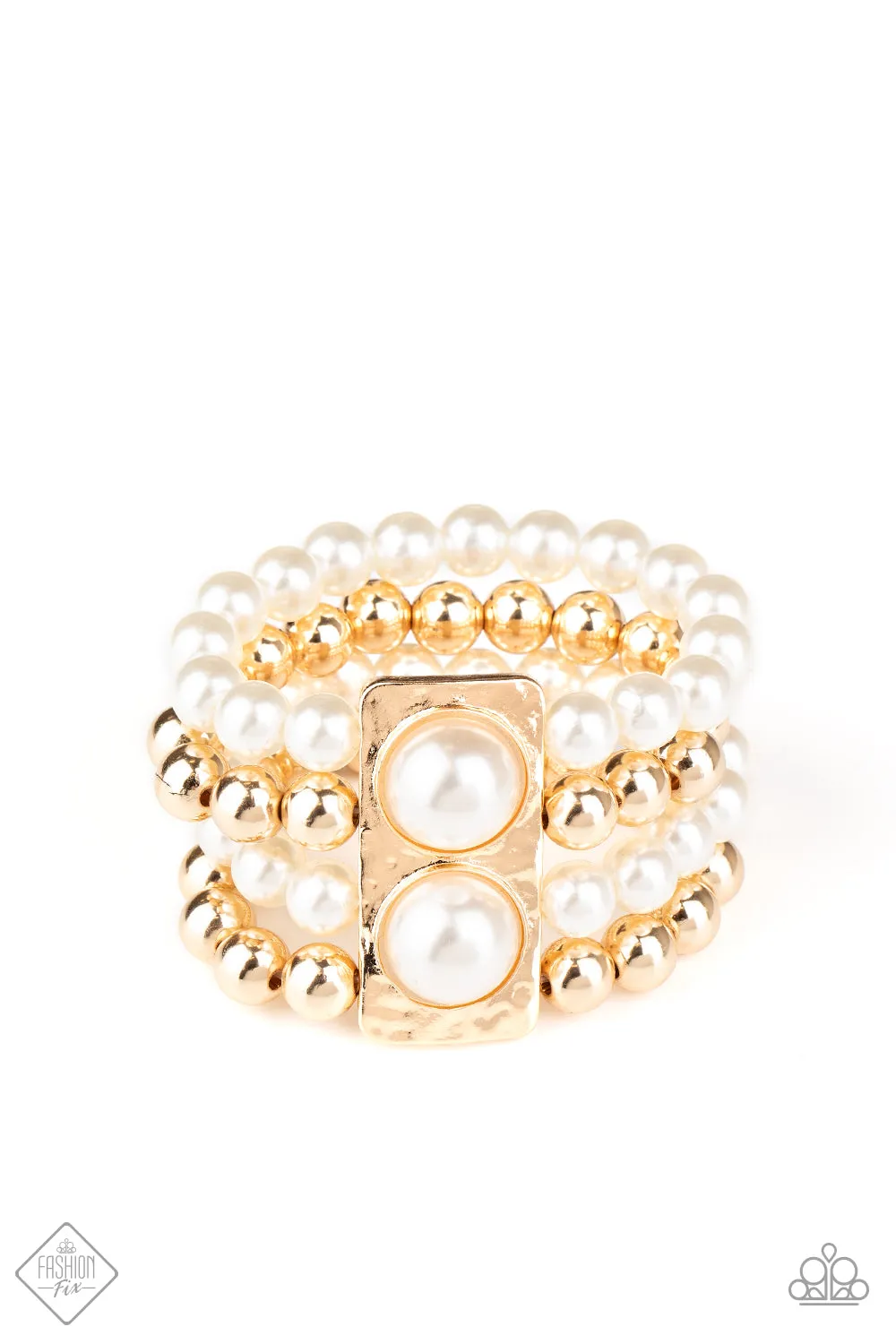 Paparazzi Bracelet ~ WEALTH-Conscious -Fashion Fix Oct2020 - Gold