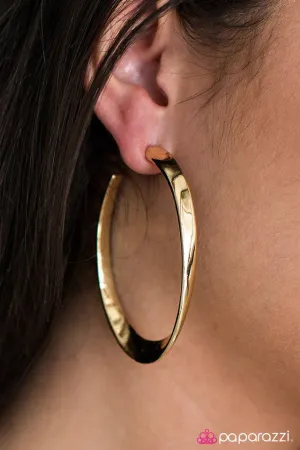 Paparazzi Earring ~ Be There With BELL-BOTTOMS On - Gold