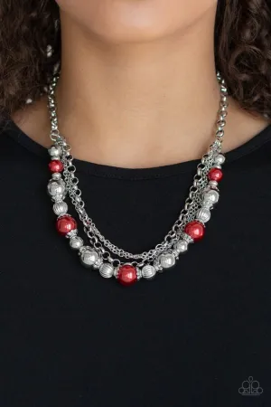 Paparazzi Necklace ~ 5th Avenue Romance - Red