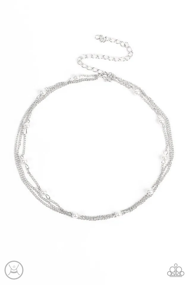 Paparazzi Necklace ~ Daintily Dapper - White