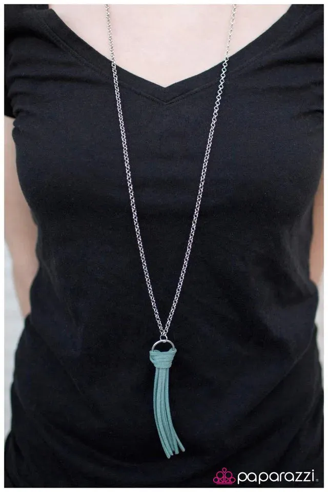 Paparazzi Necklace ~ FRINGE with Benefits - Blue