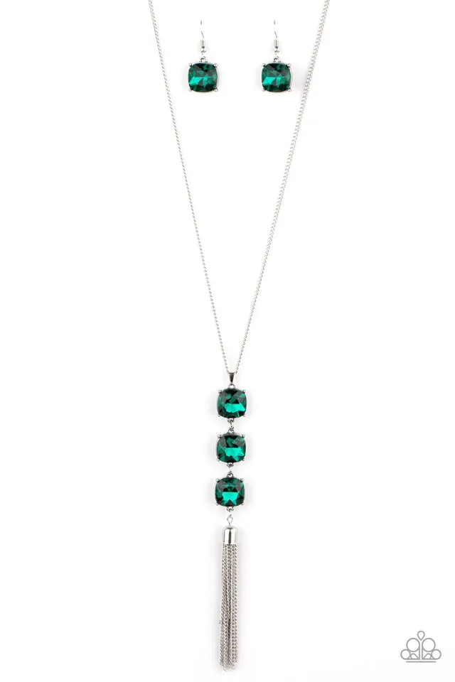 Paparazzi Necklace ~ GLOW Me The Money! - Green