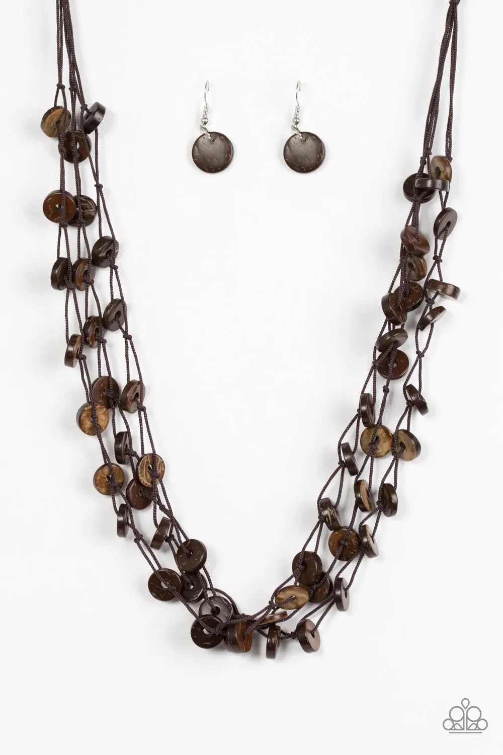 Paparazzi Necklace ~ Hoppin Honolulu - Brown