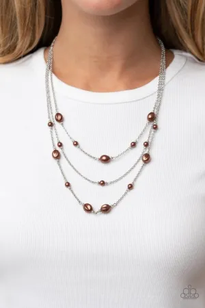 Paparazzi Necklace ~ Pearlicious Pop - Brown