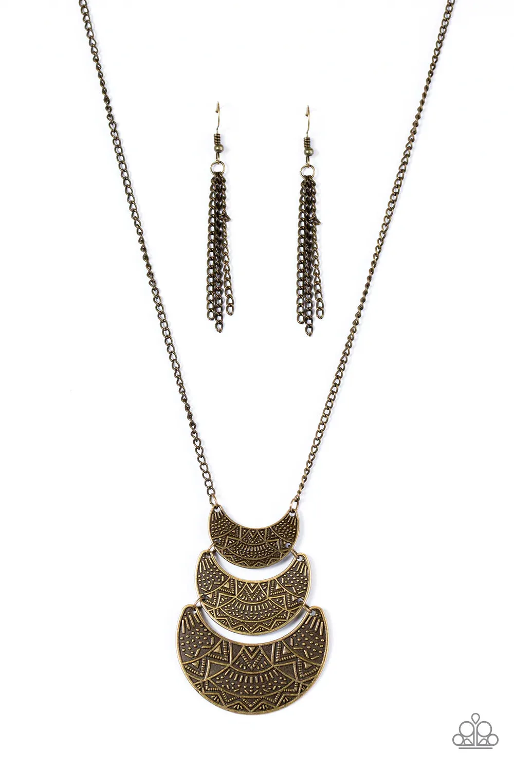 Paparazzi Necklace ~ Too Much Too MOON - Brass