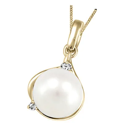 "SERINA" PEARL AND DIAMOND PENDANT