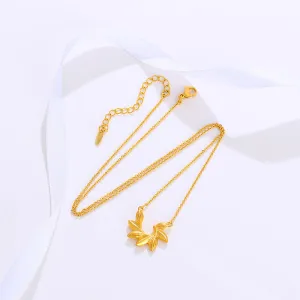 Safe wheat ear necklaces women's 24K gold-plated alloy temperament clavicle chain jewelry