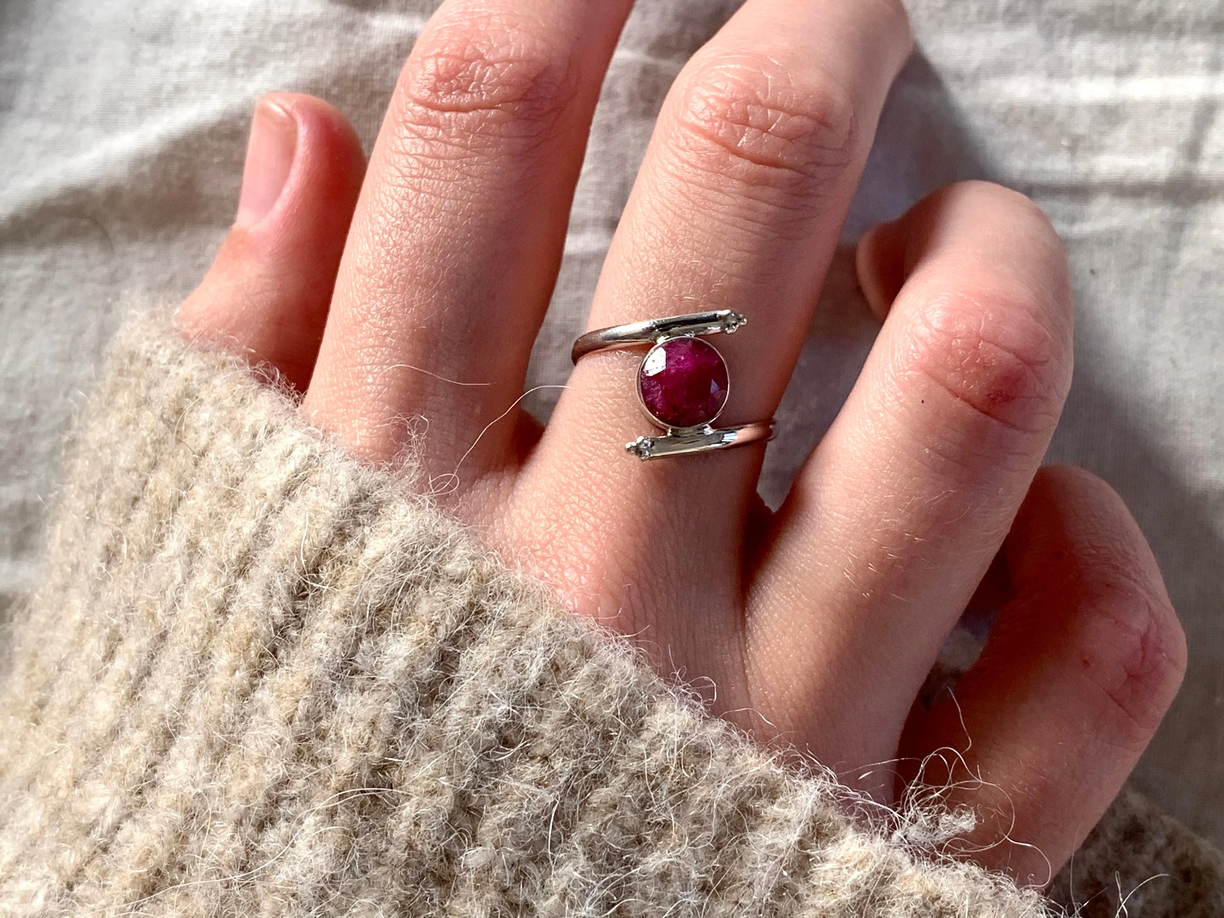 Semi-precious Emerald / Ruby / Sapphire Callie Ring