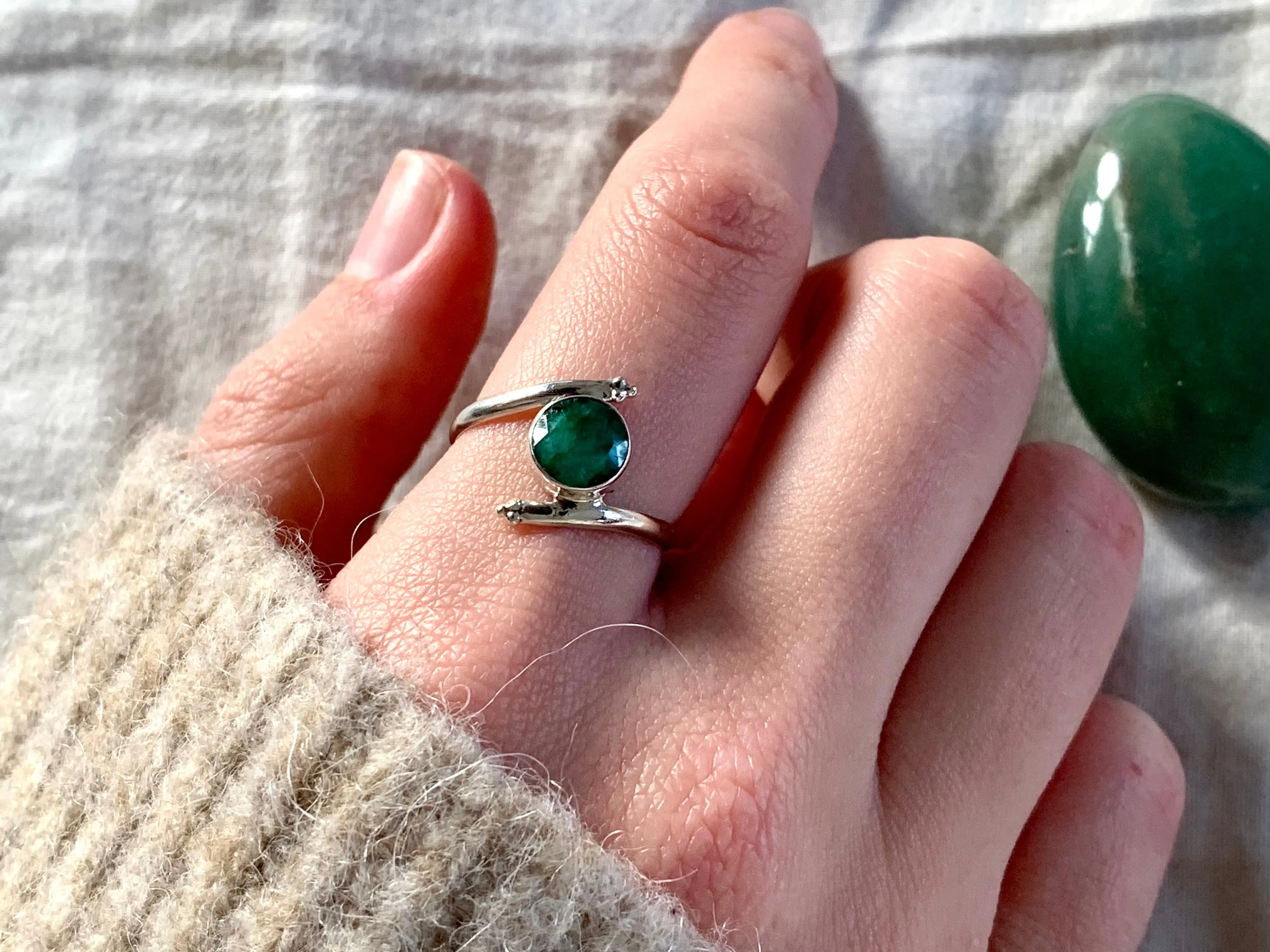 Semi-precious Emerald / Ruby / Sapphire Callie Ring