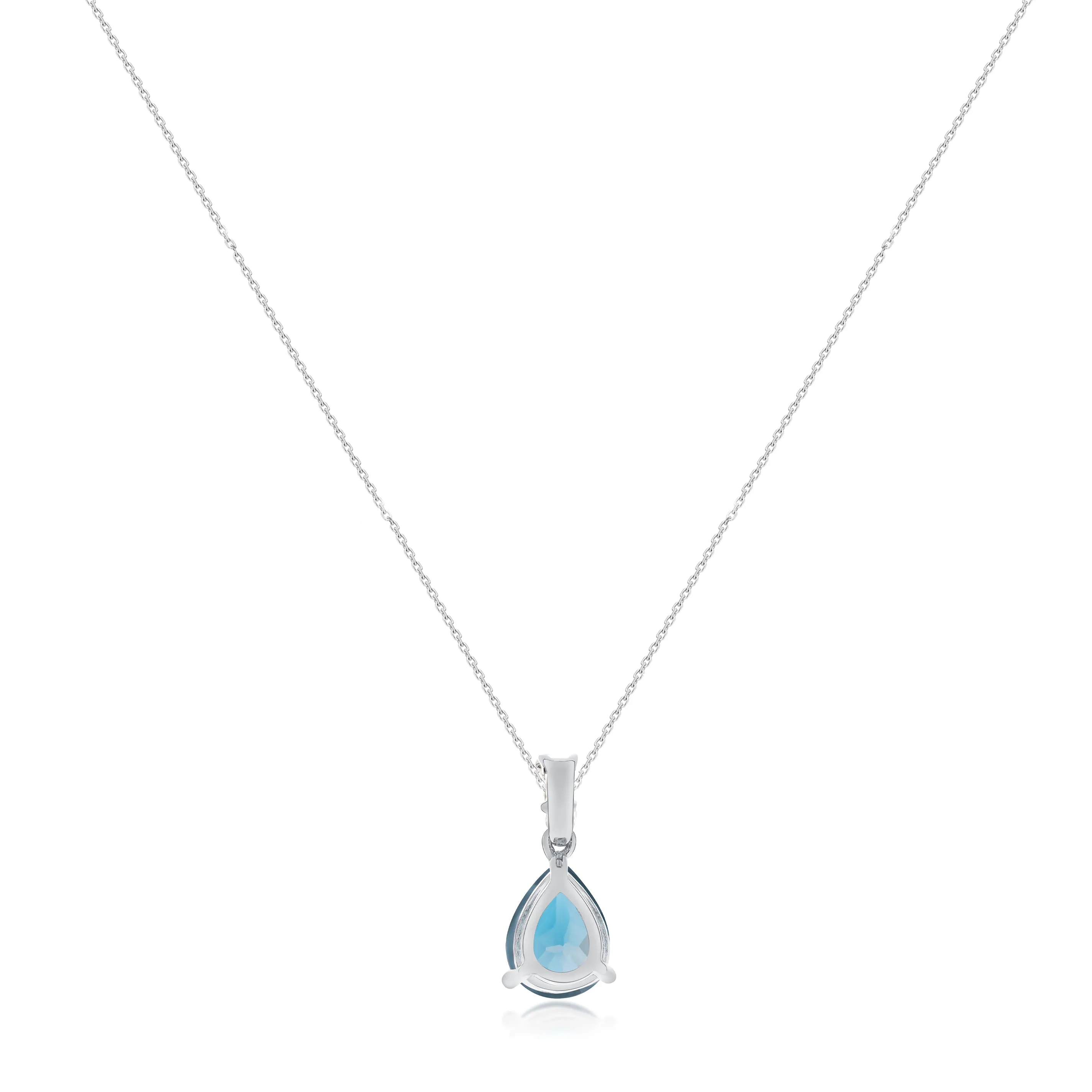 Shelby 10K White Gold Oval-Cut Brazilian London Blue Topaz Pendant