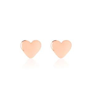 Shiny Baby Heart Earrings- Rose Gold