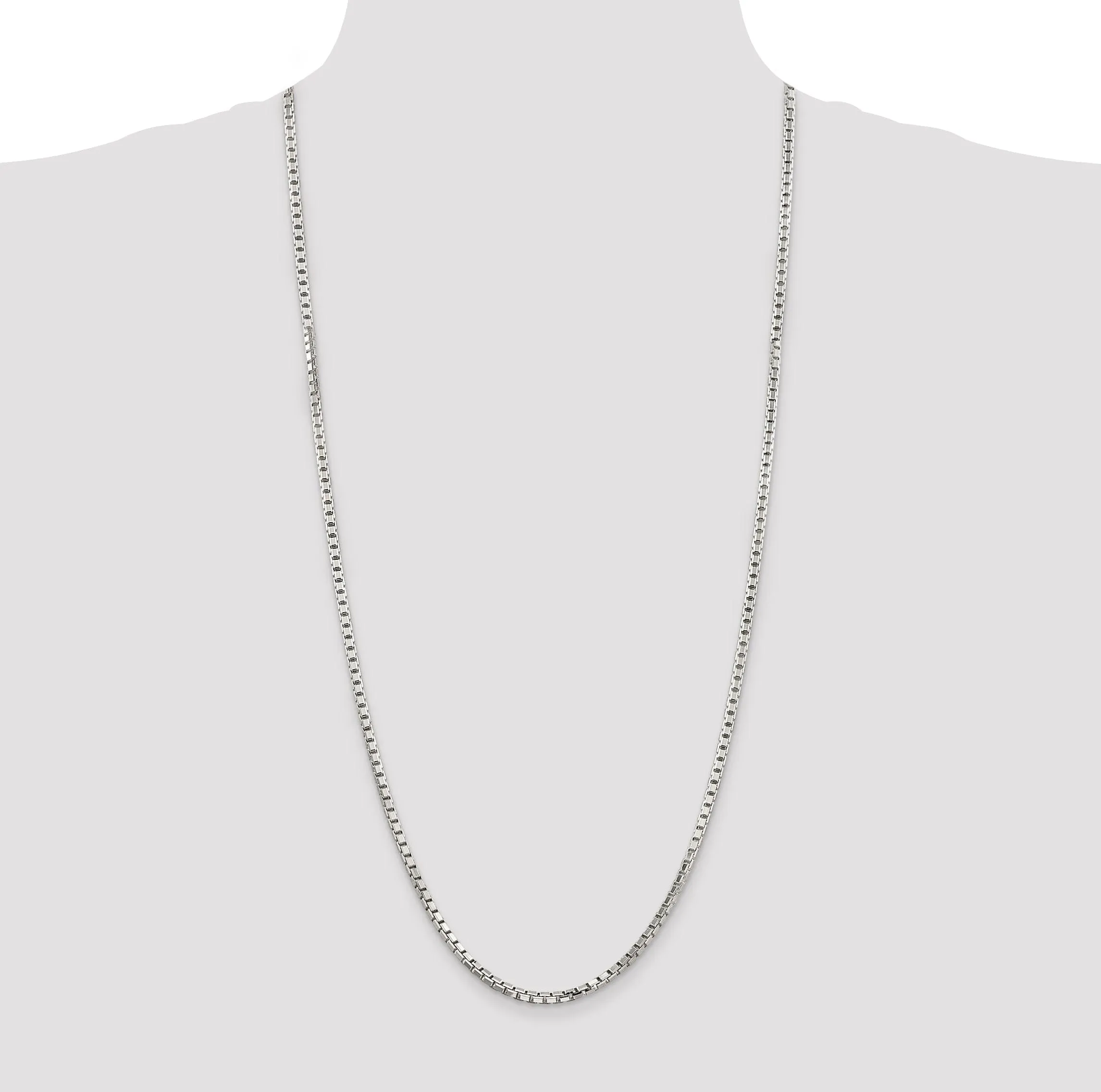 Silver Polish 3.20-mm Octagon Solid Box Chain