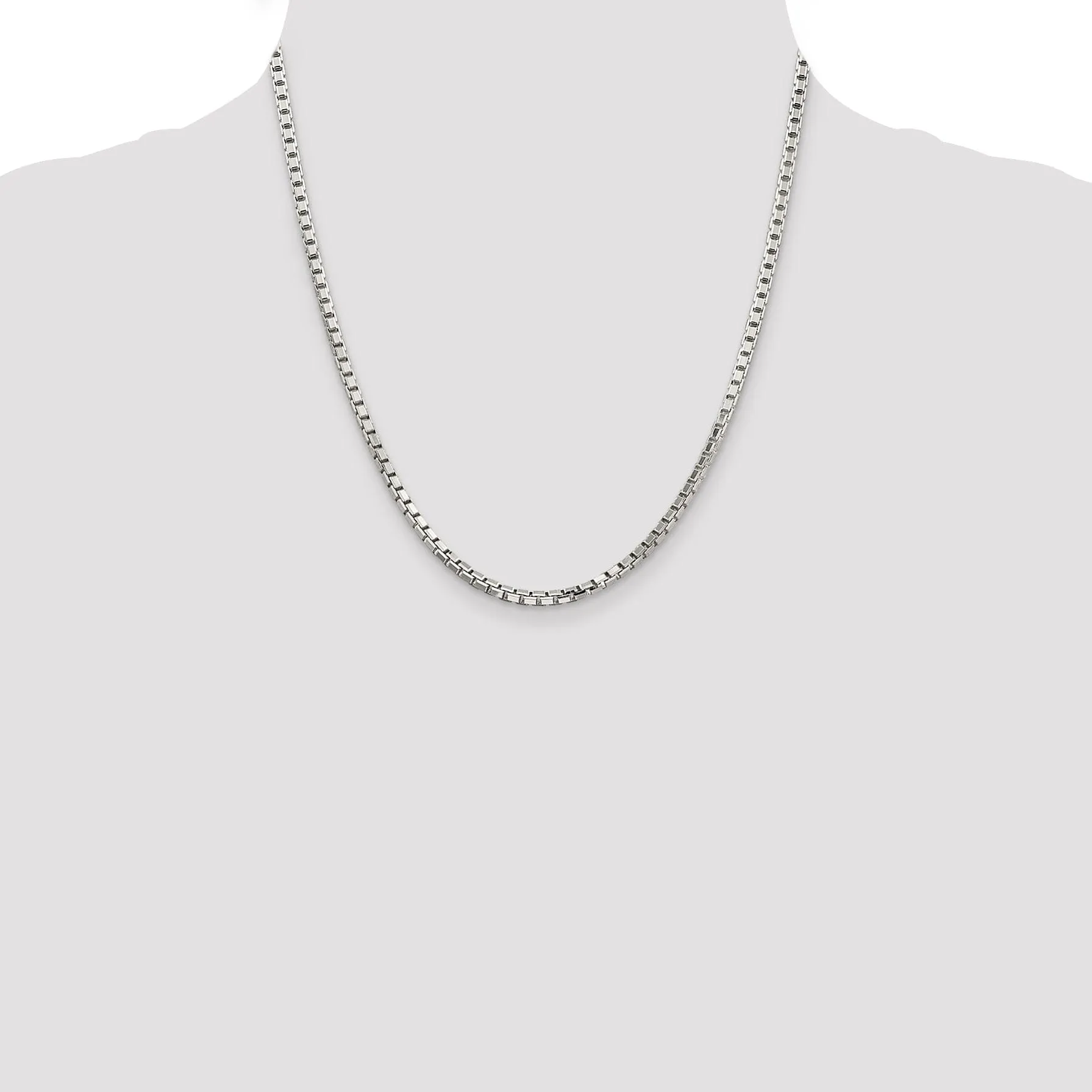 Silver Polish 3.20-mm Octagon Solid Box Chain