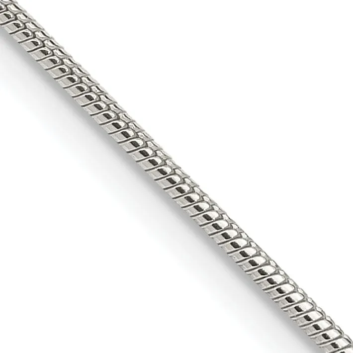 Silver Polish Solid 1.25-mm Round Snake Chain