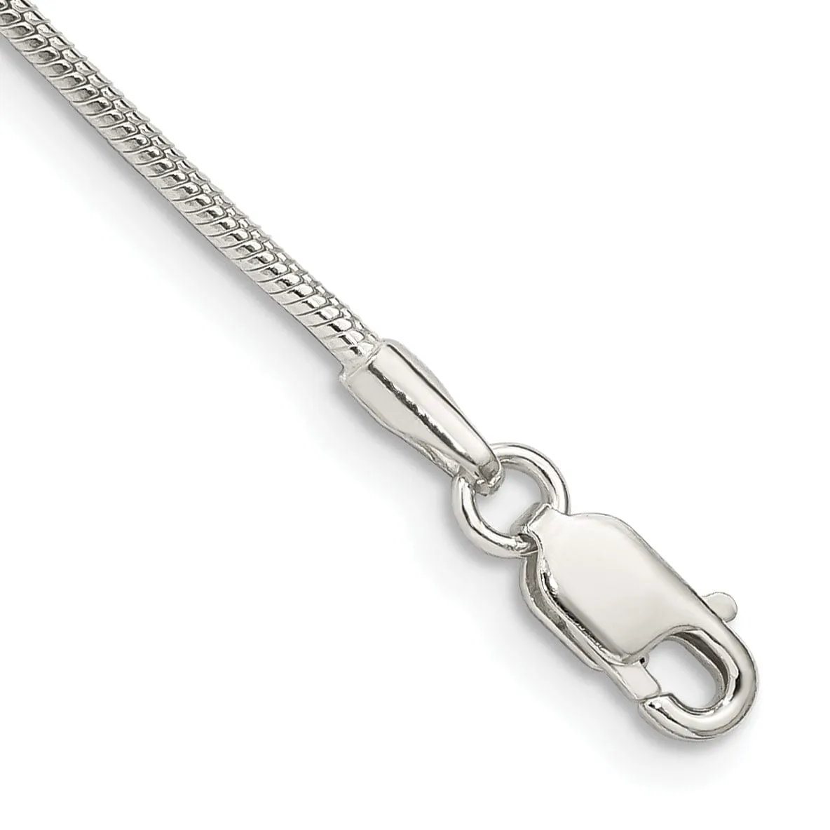 Silver Polish Solid 1.25-mm Round Snake Chain