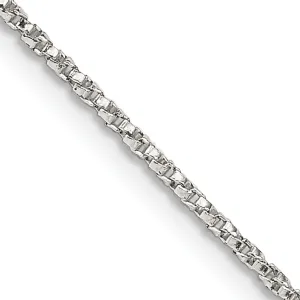 Silver Polished 1.25-mm Twisted Box Chain