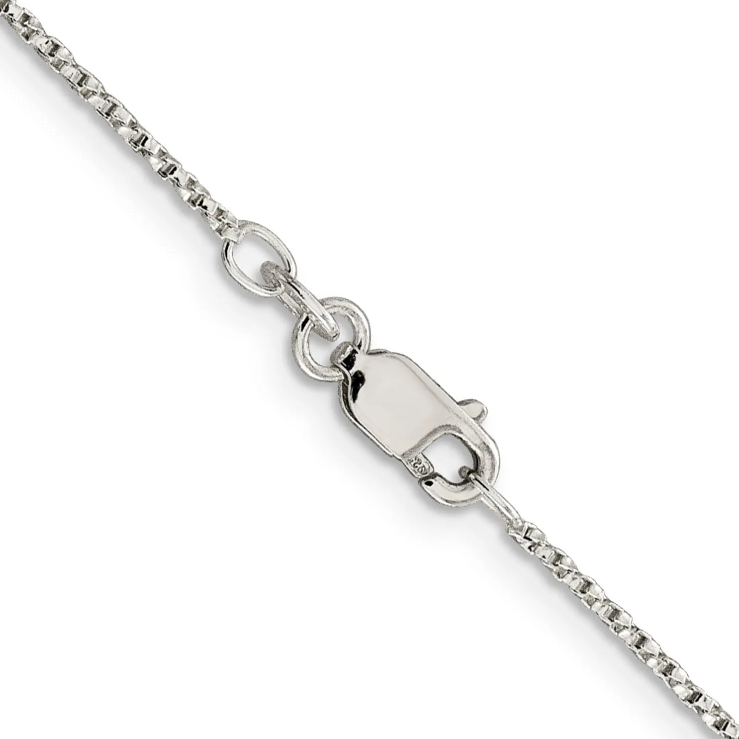 Silver Polished 1.25-mm Twisted Box Chain