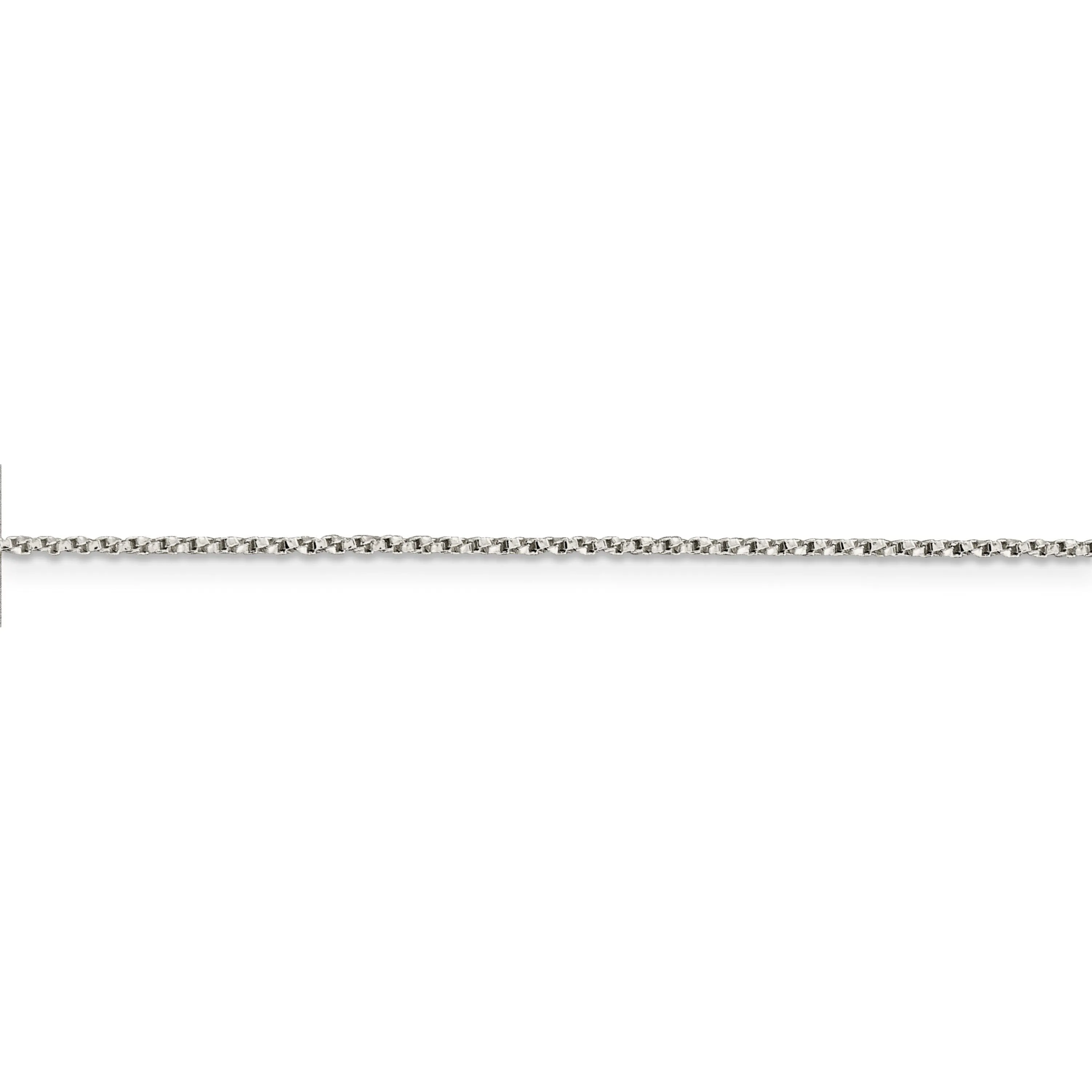 Silver Polished 1.25-mm Twisted Box Chain